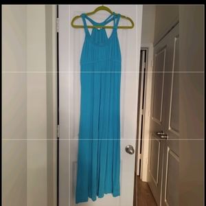 Aqua blue/green maxi dress
